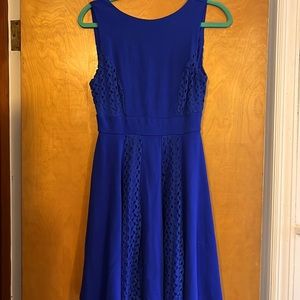Royal Blue Dress with Lace Detail